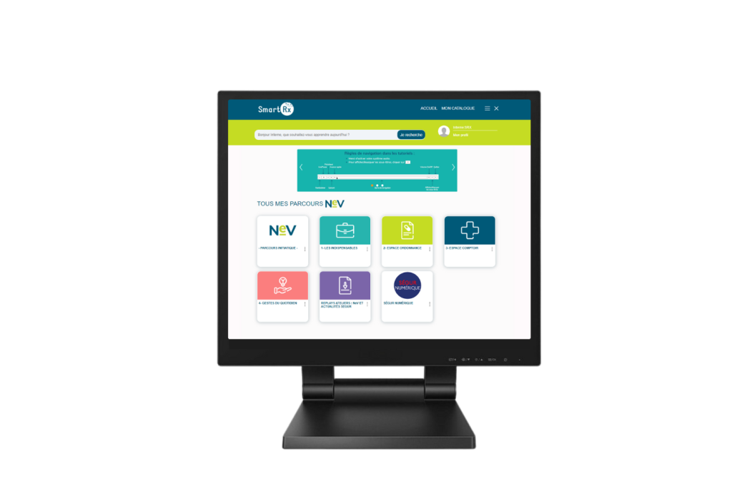 Capture d'écran de la plateforme e-learning du logiciel Smart Rx